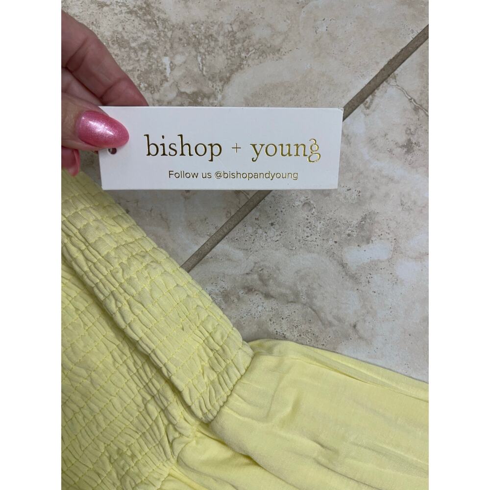 Bishop & young yellow NWT smocked halter tiered dress Bellissima limoncello $120 - Picture 8 of 10